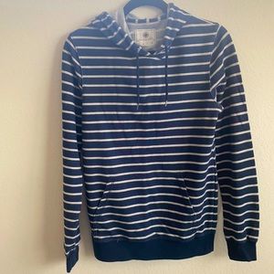 On The Byas White and Navy Striped Sweatshirt